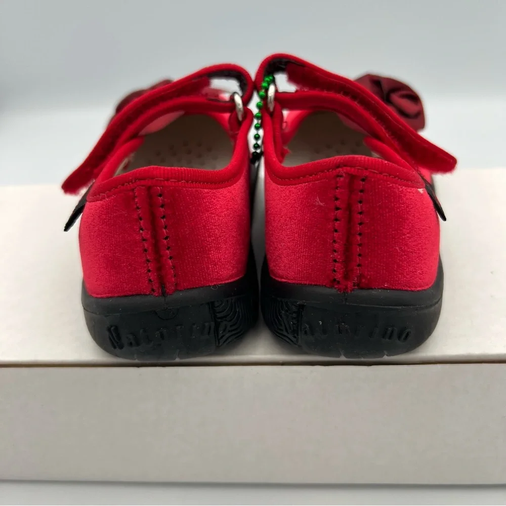 Naturino Velvet Mary Jane Red Burgundy Girls‎ Shoes Size 5